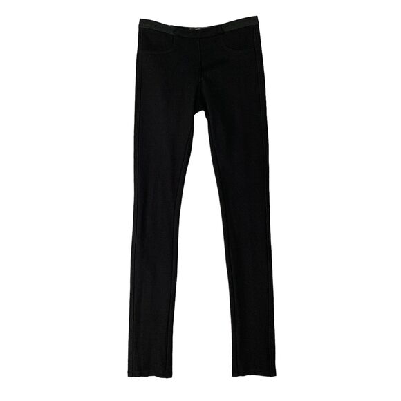BCBGMaxazria Jean Ponte Leggings Womens S Small Black Stretch Outer Seam Pull On - Picture 1 of 14